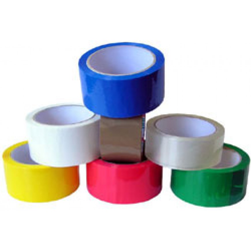 Lepiace pásky farebné PP Acrylát 48mm x 66m červená, žltá, zelená, modrá, biela typ 808