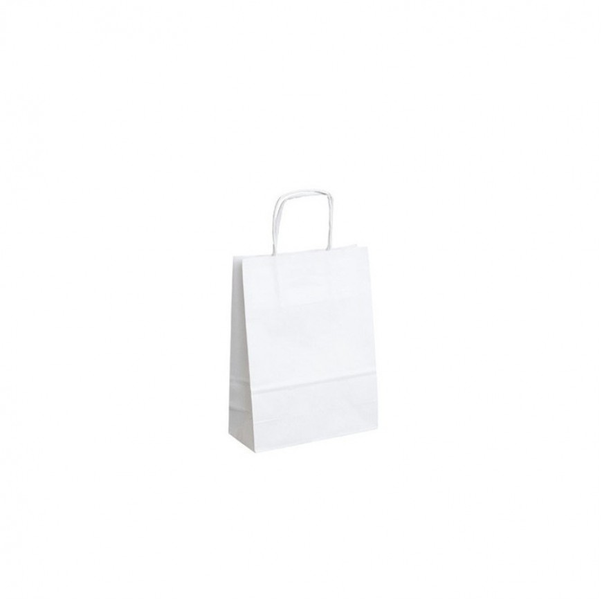 Papierové tašky biele 80g/m2 ploché ucho kartón 180+80x220mm 250ks