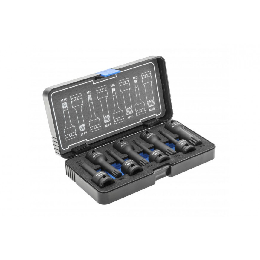 Súprava nárazových hlavíc Spline 8 ks 1/2" CrMo HT6R006