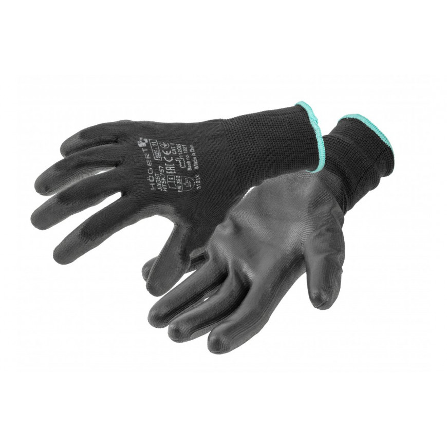 Pracovné rukavice JAGST polyuretán čierne