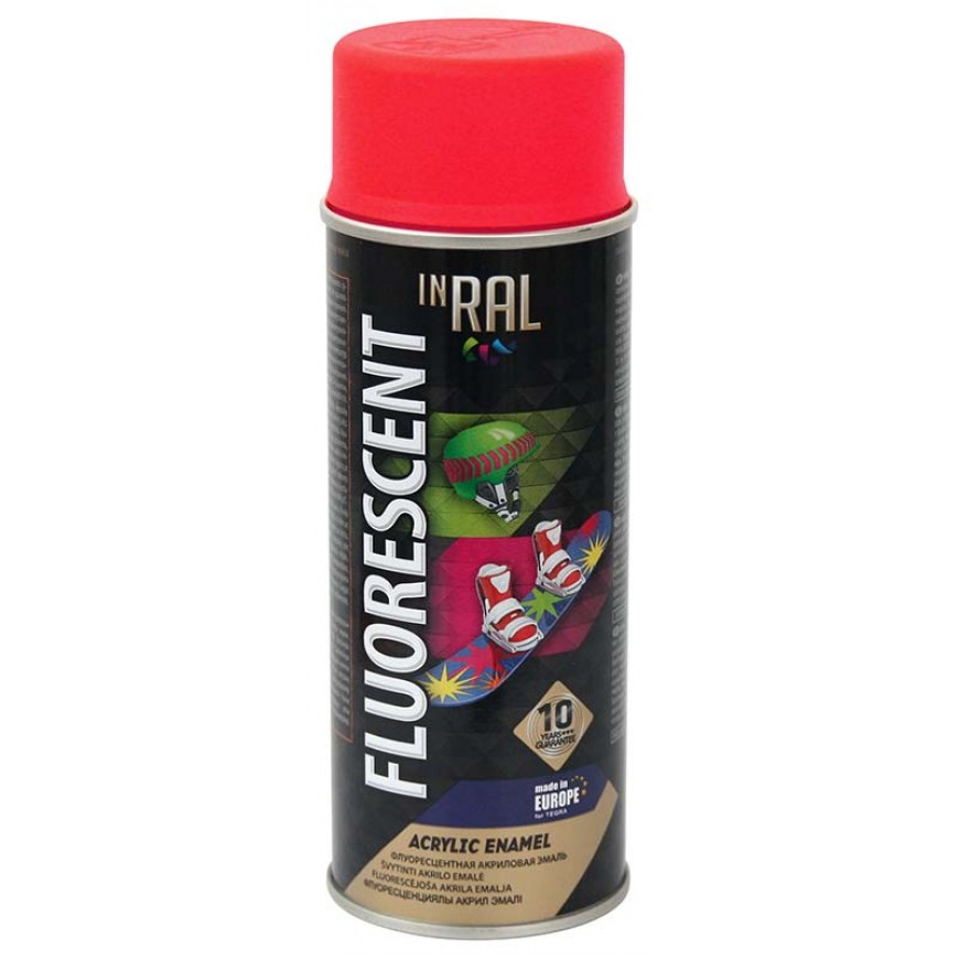 Sprej INRAL FLUORESCENT 400ml červená fluo