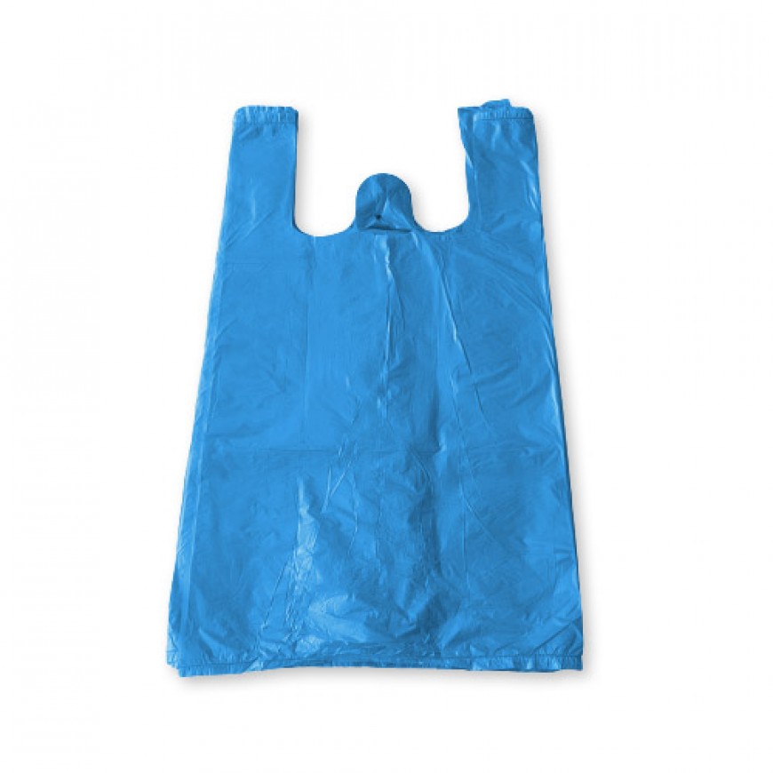 Tašky HDPE košielkové modré 16+12x30 100ks