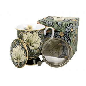 Hrnček 325ml so sitkom a vrchnákom William Morris Green