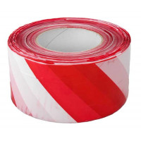 Výstražná páska PE červeno-biele pruhy 75mm 300m 80my