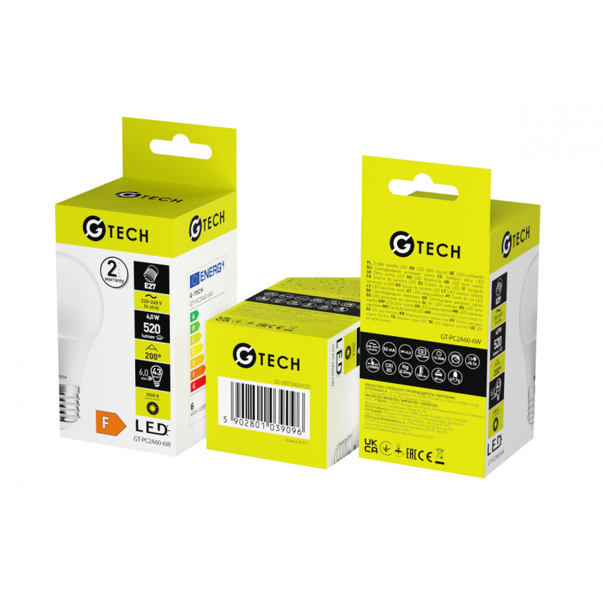 Žiarovka LED E27 10W 3000K 840lm A60 GT-PC2A60-10W