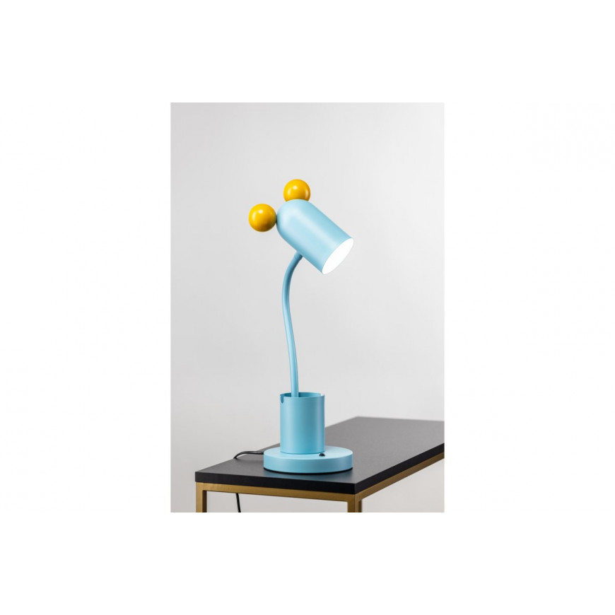 Stolná lampa MYŠ E27 25W 8cm modrá LB-MOUS-25-DEC