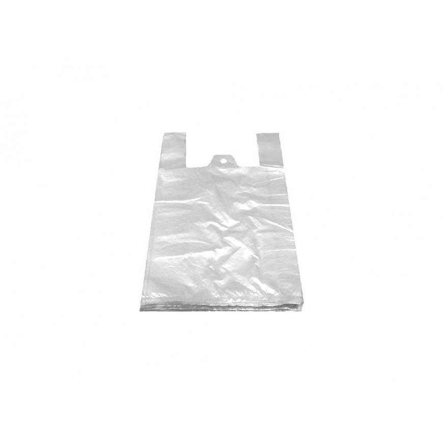 Tašky LDPE košieľkové biele 30+18x55 100ks