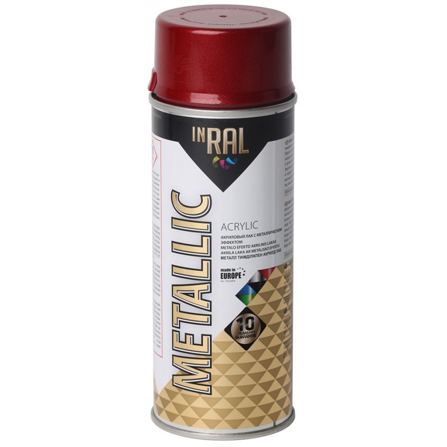 Sprej INRAL METALLIC 400ml červená metalíza