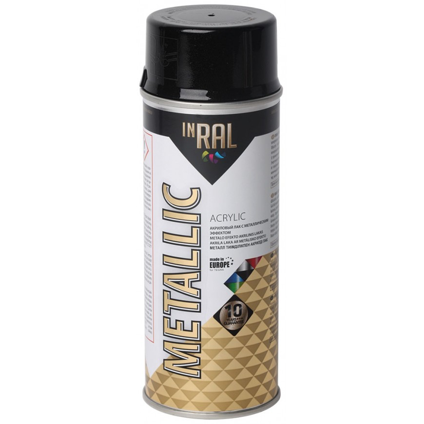 Sprej INRAL METALLIC 400ml čierna metalická