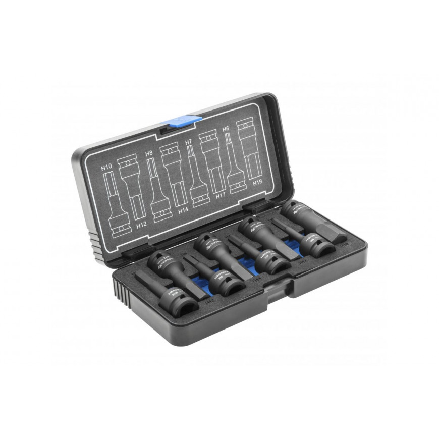 Súprava nárazových bitových hlavíc Spline Hex 8 ks 1/2" CrMo HT6R004