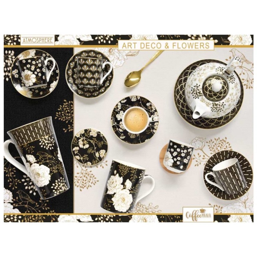 Kávová súprava ART DECOR FLOWERS 100ml - 6+6ks